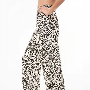 Tiger stripe high rise wide leg palazzo pants